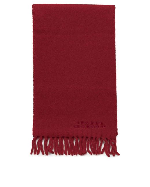 Isabel Marant Red "Firny" Fringed Scarf