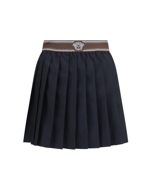 Versace Blue Medusa '95 Pleated Skirt