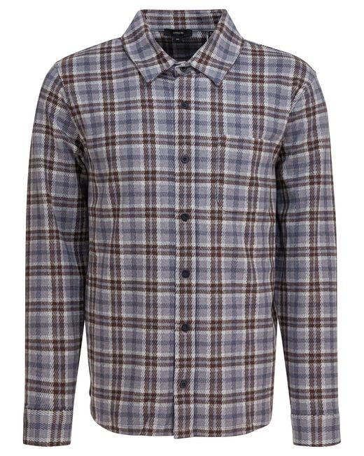 Vince Blue Plaid Overshirt Jacket