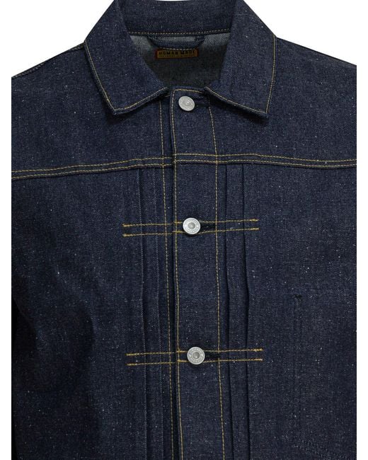 Human Made Blue Denim Overshirt Jacket Jackets And Coats for men