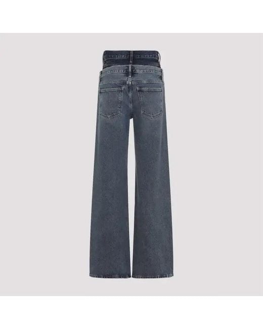 Agolde Blue "Elson" Double Waist Jeans