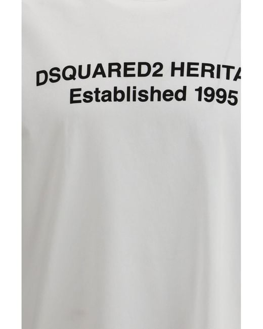 DSquared² Gray Logoed T-Shirt for men