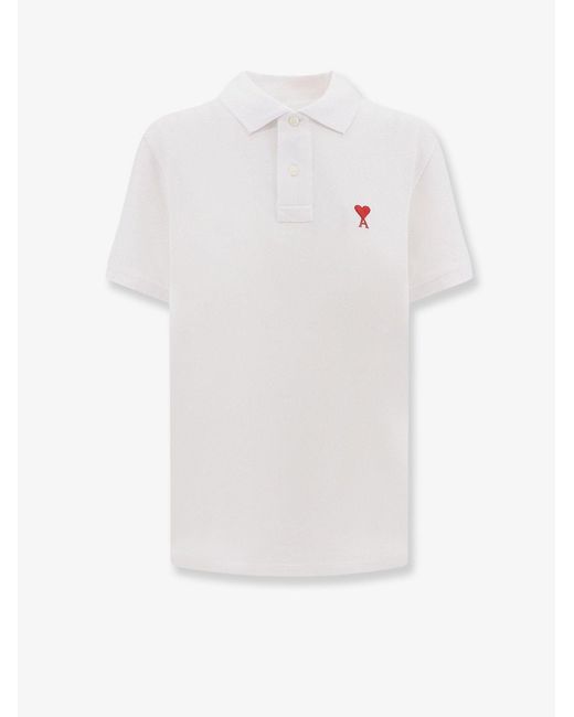 Men's White Cotton Polo Shirt With Iconic Embroidery