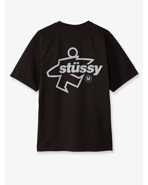 Stussy Black Cotton T-Shirt for men