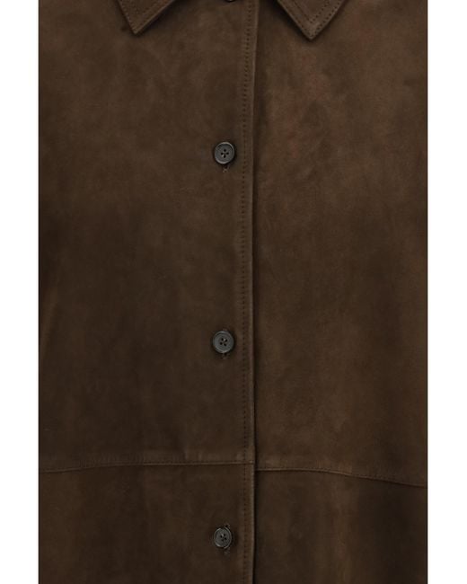 Totême Brown Suede Shirt Jacket