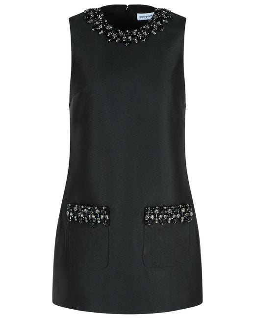 Self-Portrait Black Self Portrait Polyester Dress