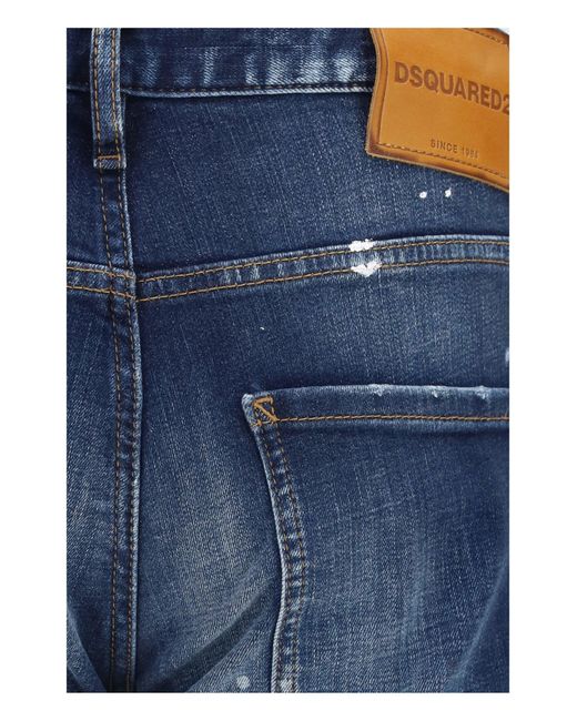 DSquared² Blue Distressed Skater Jeans for men