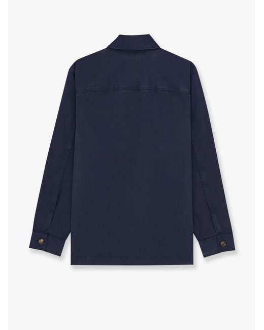 Saint Laurent Blue Cassandre Certified Cotton Overshirt for men