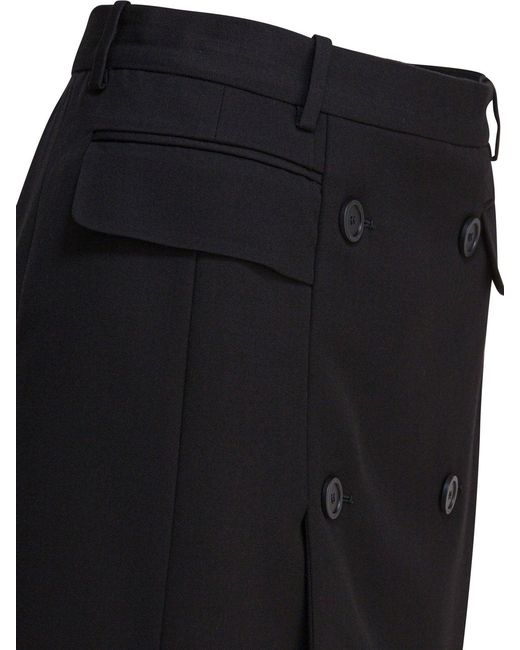 Balenciaga Black Wool Skirt Viscose