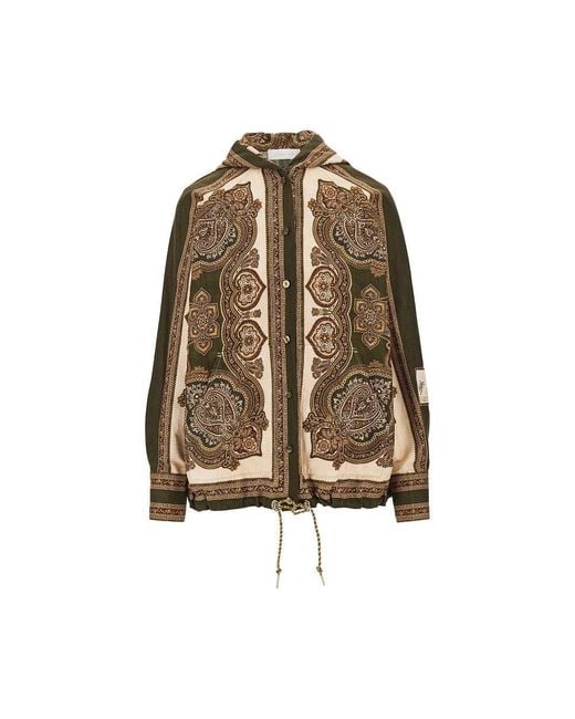 Zimmermann Brown 'Mahon' Hooded Shirt
