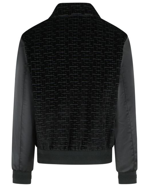 Balmain Black 'Monogram' Bomber Jacket for men