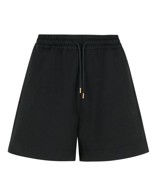 Moncler Black Cotton Shorts