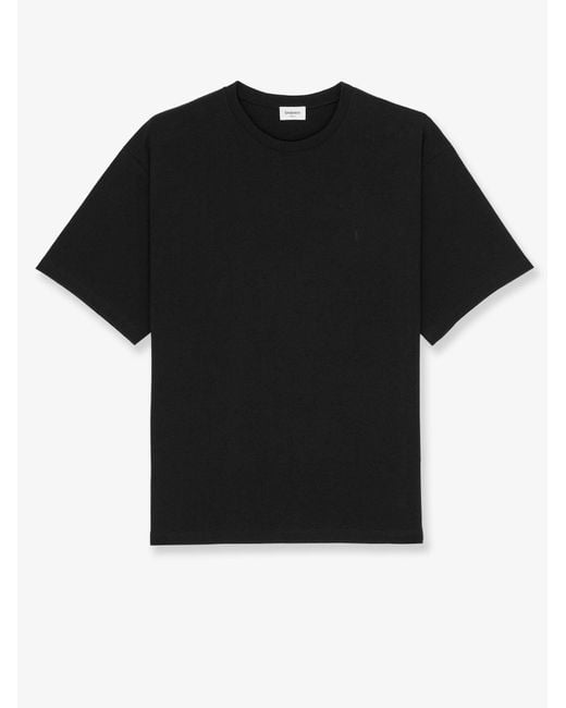 Saint Laurent Black Certified Cotton T-Shirt for men