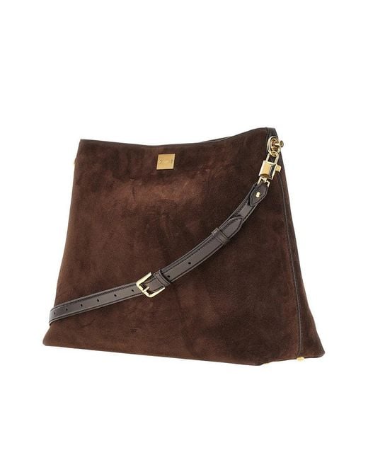 Dolce & Gabbana Brown 'Vittoria' Suede Leather Big Bag