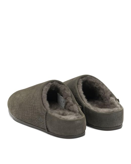 Ugg Gray Leather Rubber Loafers