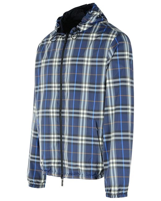 Burberry Blue Dark Polyester Reversible Jacket for men