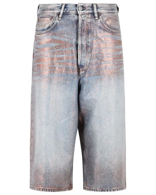 Acne Gray 'Rose Copper/Light' Cotton Blend Bermuda Shorts