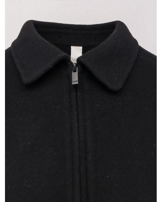 Hevò Black Verdemare Wool Coat for men