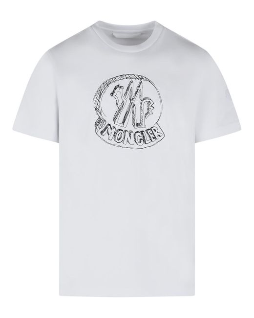Moncler White Cotton T-Shirt for men