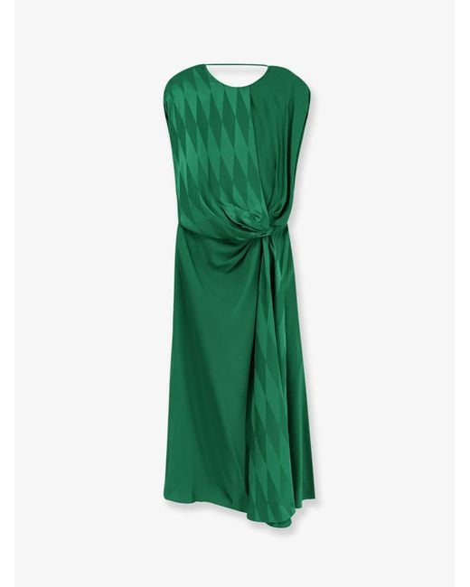 Versace Green Cocktail Viscose And Silk Dress