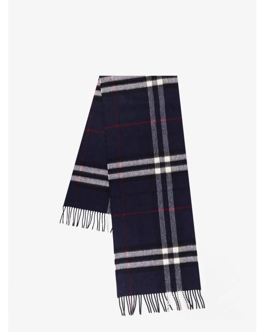 Burberry Blue Check Cashmere Scarf