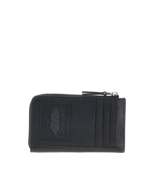 Marc Jacobs Black Grained Leather Zip Wallet