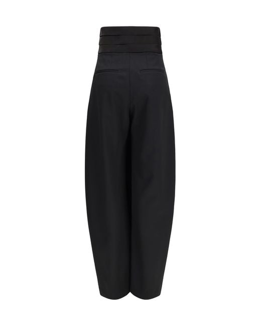 Alaïa Black Alaïa Rounded Tuxedo Wool Pants