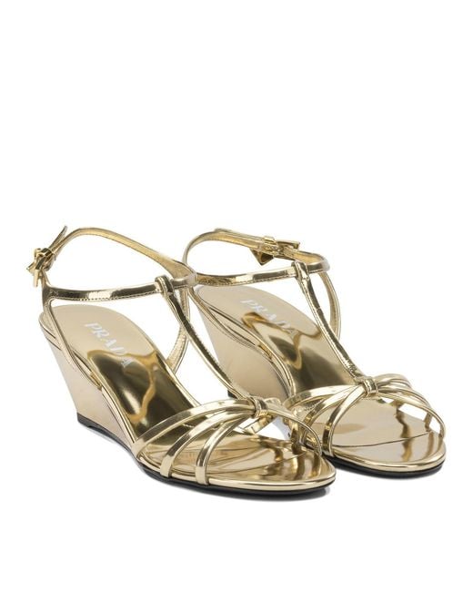 Prada Natural Leather Heeled Sandals
