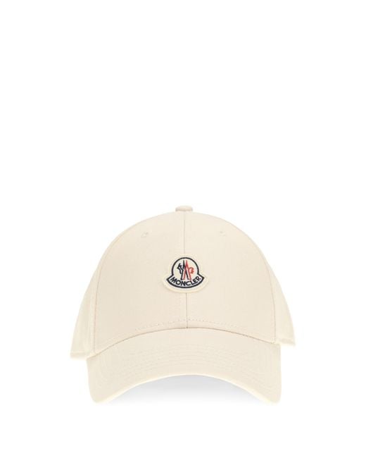 Moncler White Gabardine Baseball Cap