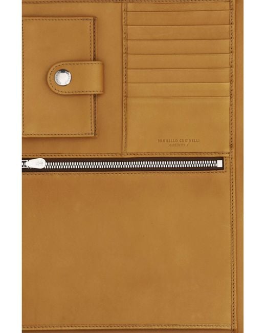 Brunello Cucinelli Brown Laptop Case Calf Leather for men