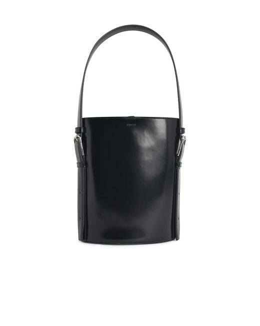Coperni Black 'Erconomic Bucket' Leather Bag