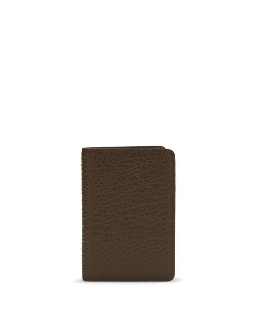 Margiela Brown Leather Card Holder Field for men