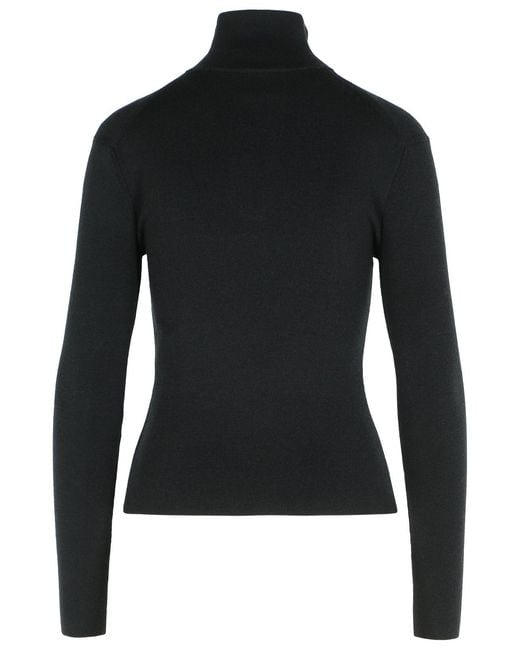 Courreges Black Merino Wool Sweater
