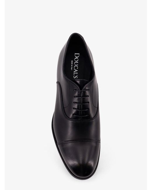 Doucal's White Leather Lace-Up Shoes for men