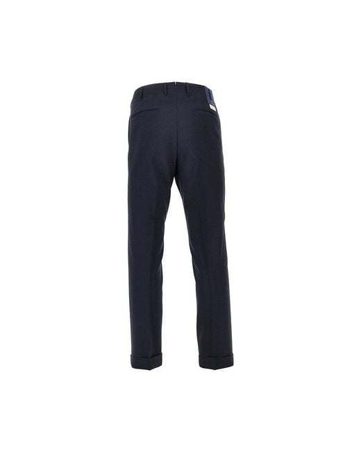 Santaniello Blue 'Corice Rima' Wool Pants for men