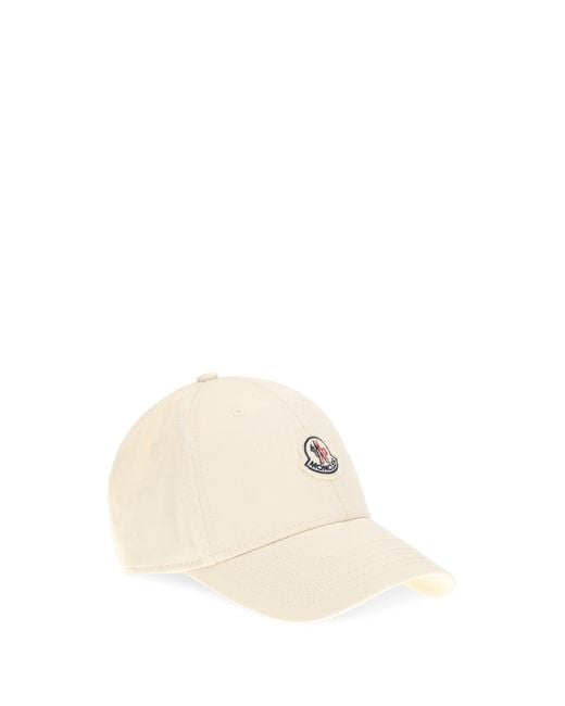 Moncler White Gabardine Baseball Cap