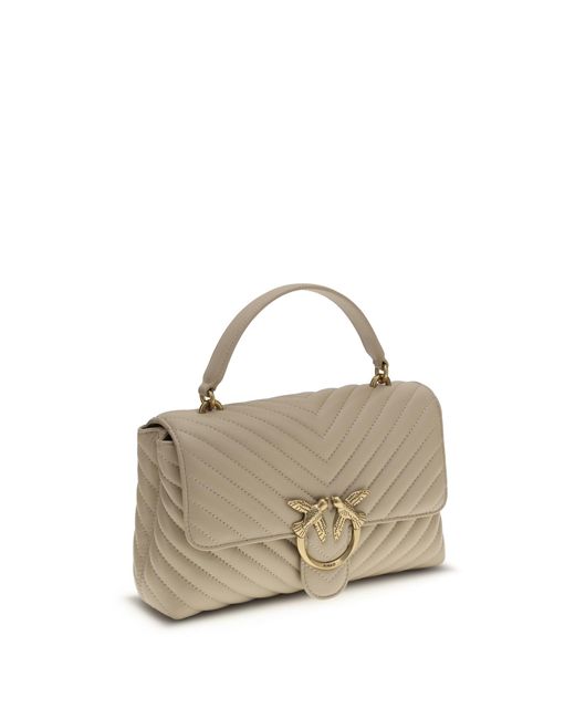 Pinko Natural Love Lady Handbag-Grigio Fumo-Antique