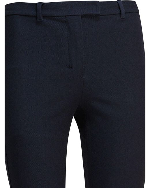 Max Mara Blue Stretch Cotton Blend Pants