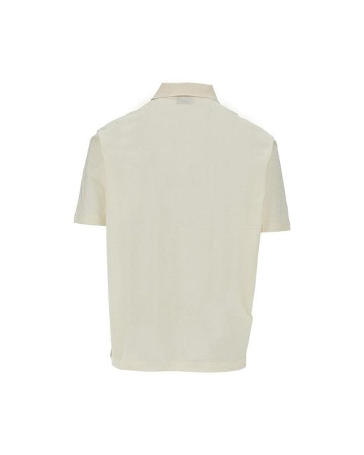 Emporio Armani White Cotton Jersey Polo Shirt for men