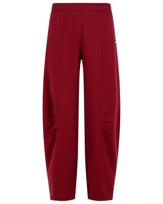ROTATE BIRGER CHRISTENSEN Red Burgundy Cotton Pants