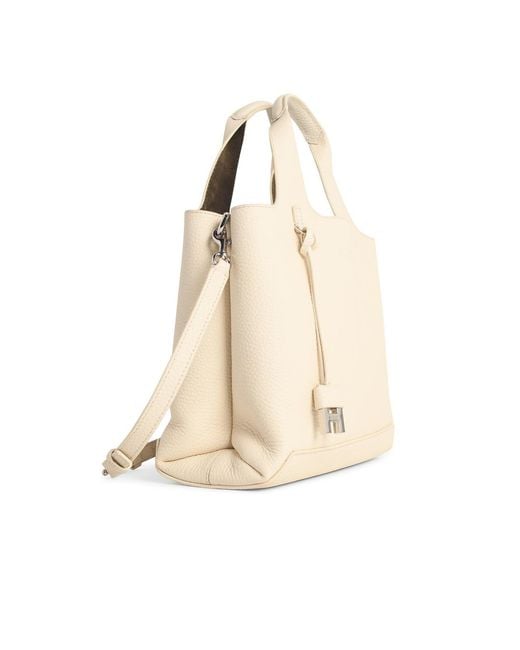 Hogan Natural Ivory Leather Shopping Bag