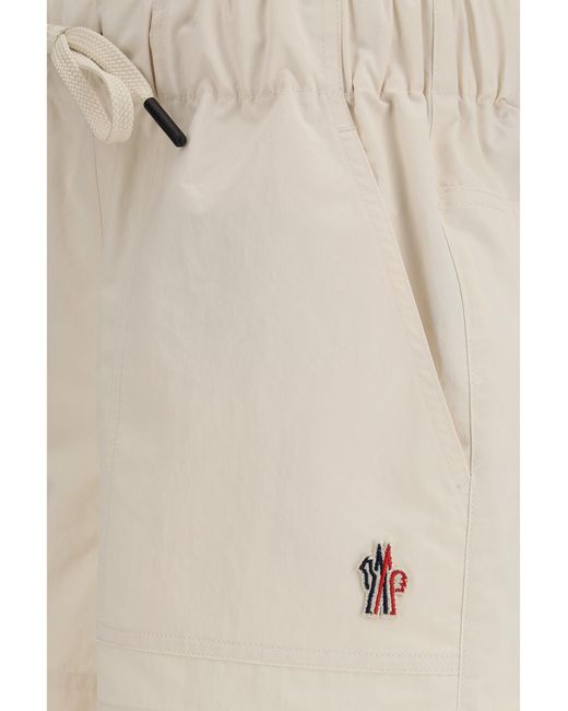 Moncler White Embroidered Shorts