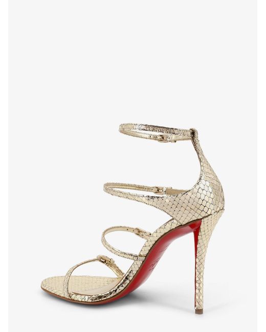 Christian Louboutin White Millenium 100 Python Leather Sandals