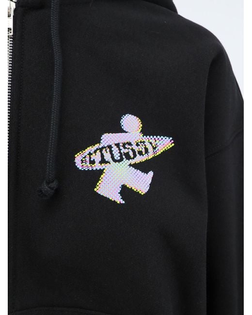 Stussy Black Cotton Blend Sweatshirt for men