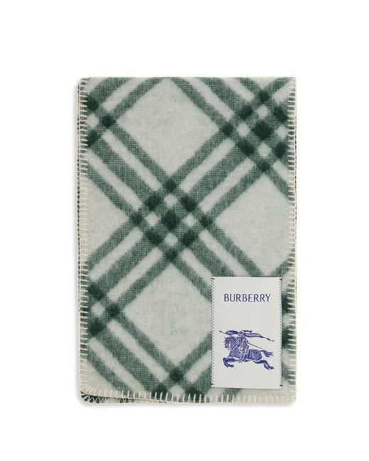 Men's Green Check Wool Scarf