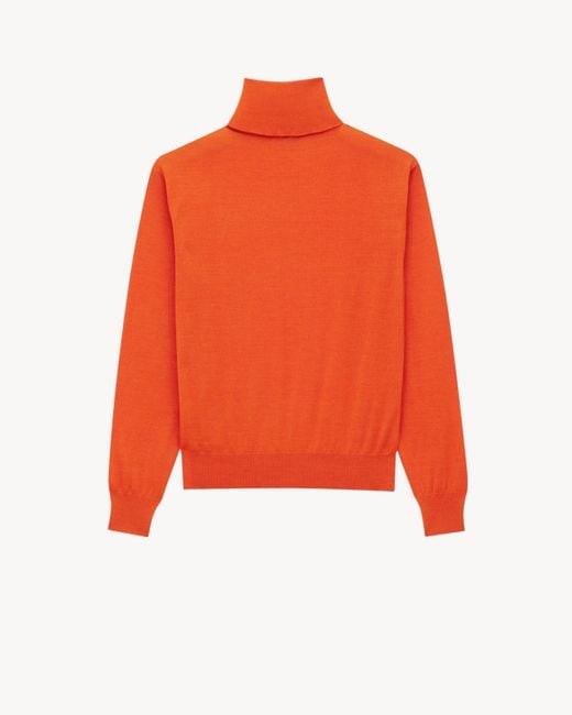 Saint Laurent Orange Turtleneck Sweater