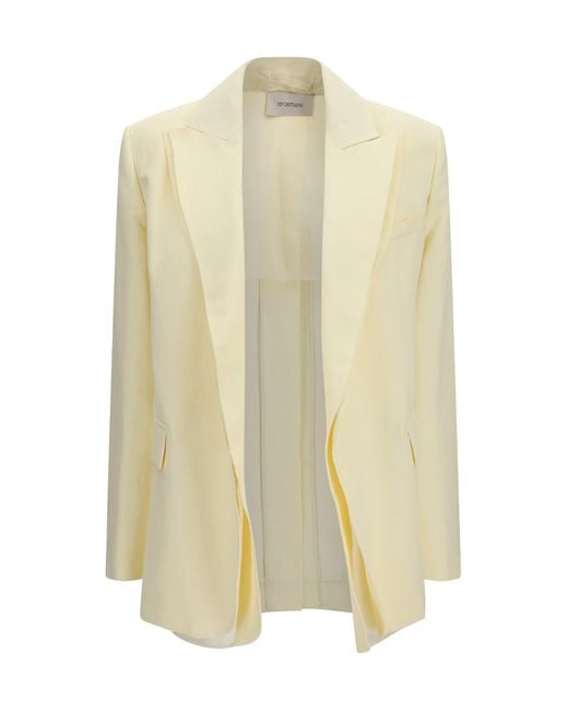 Max Mara White Double-Collar Viscose Blazer