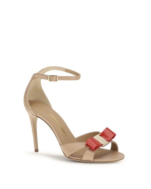 Ferragamo White Vara Sandals With Bow