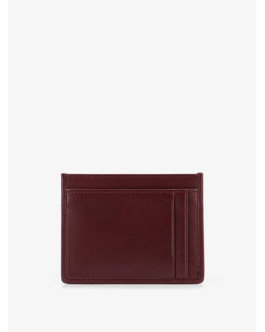 Miu Miu Purple Matelasse Leather Card Holder With Metal Lettering Logo