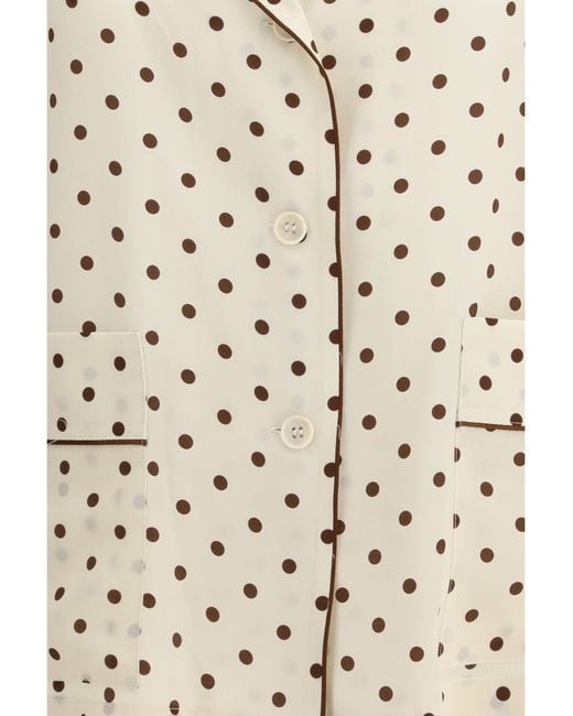 P.A.R.O.S.H. White Polka-Dot Silk Shirt
